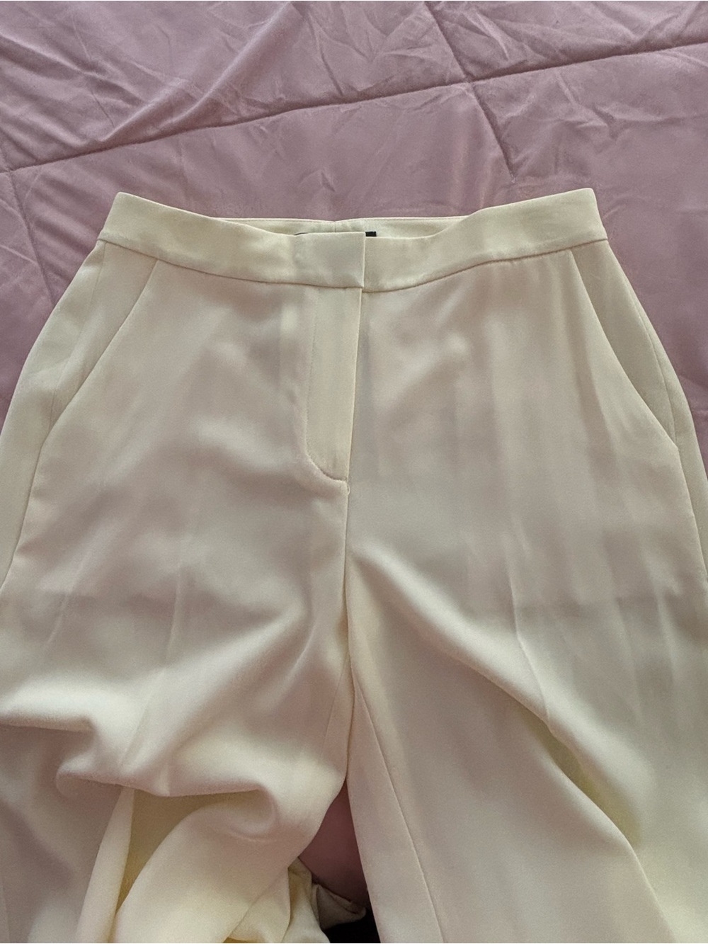 Classic Light Yellow High-Waist Trousers